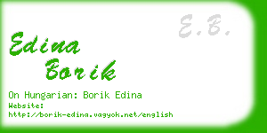 edina borik business card